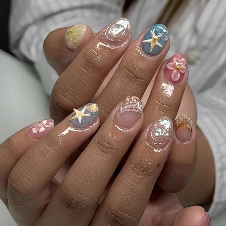 3D Tiny Details short nails