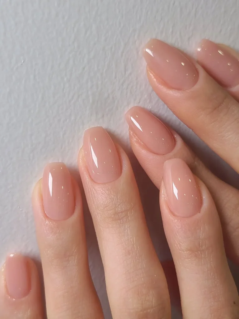Nude Glossy Nails