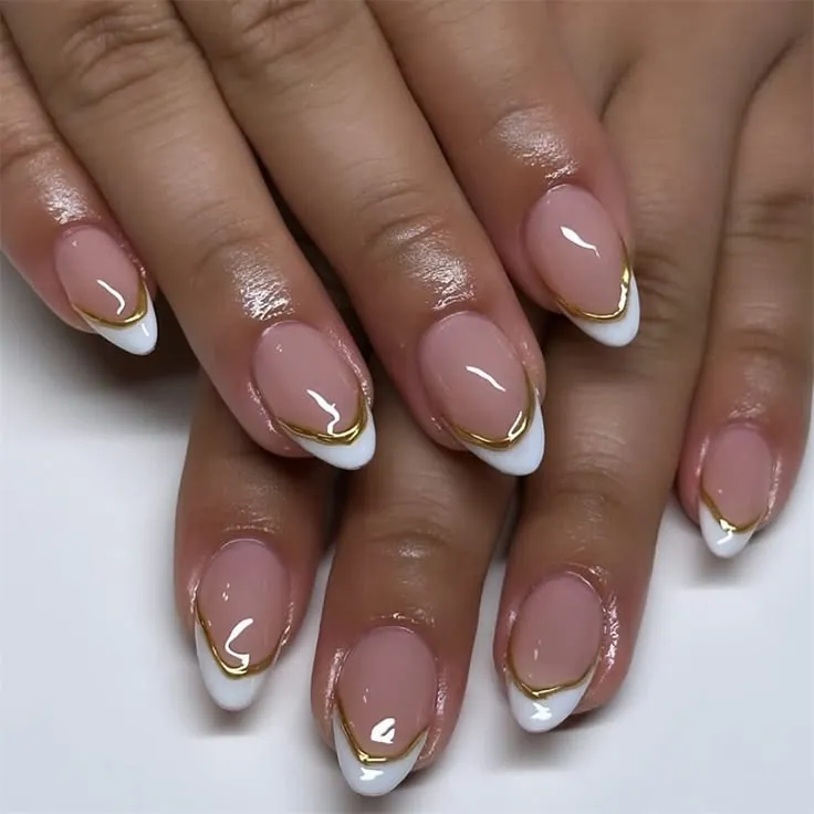 colorful french tips short nails