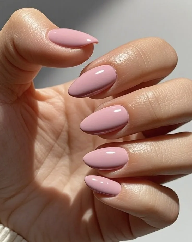 baby-pink-almond-nails